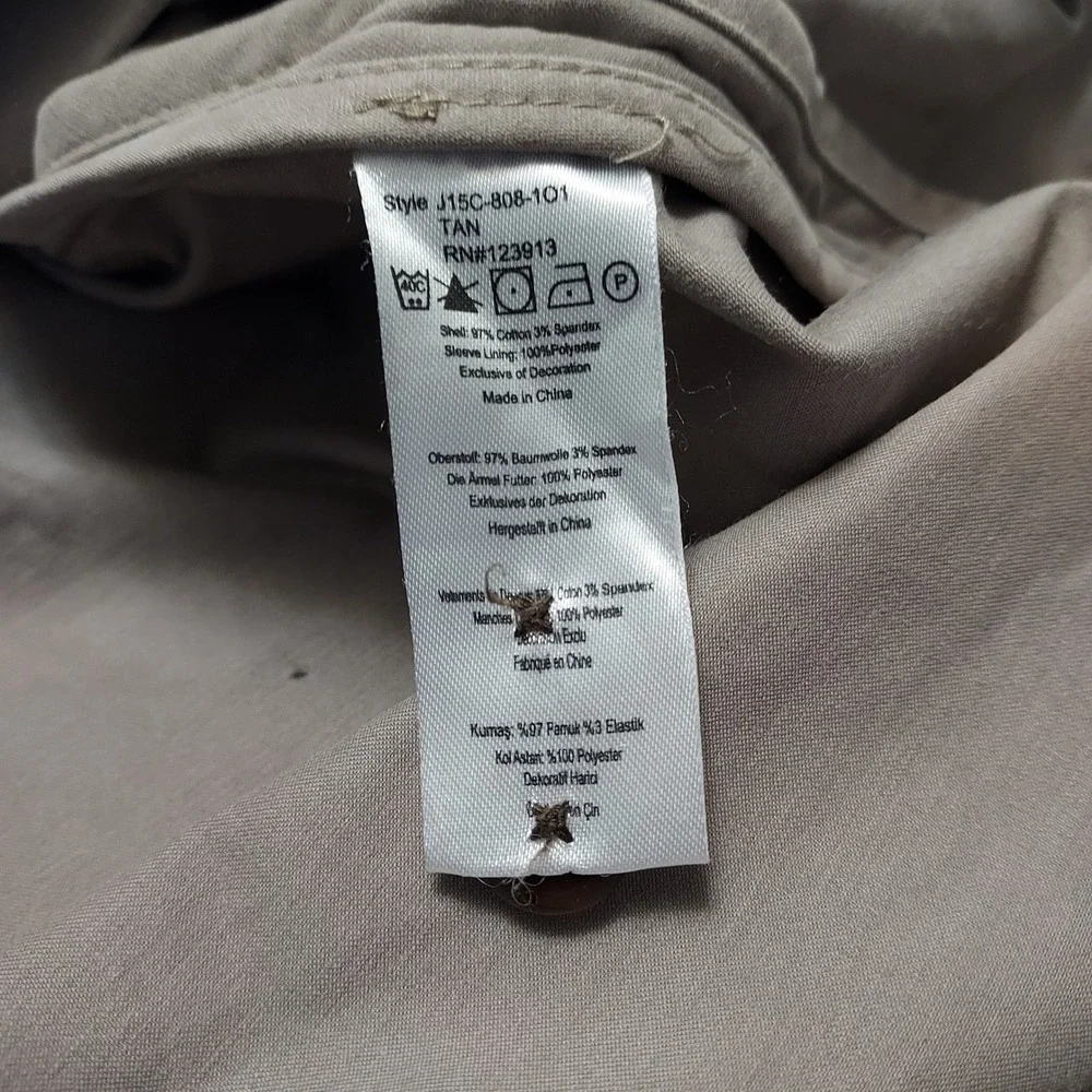 JACHS NEW YORK Mens‎ Tan Lightweight Button Front Trench Coat Jacket L